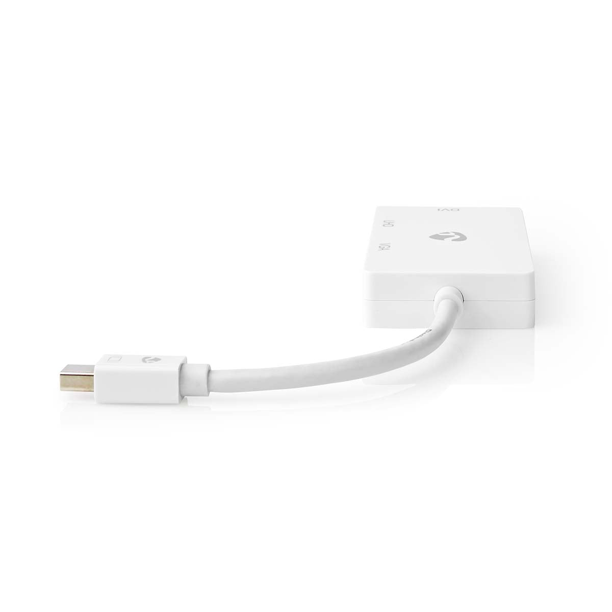 Displayport adapter | Mini DisplayPort Male | DVI-D 24+1-Pin Female / HDMI™ Female / VGA female 15p | 4K@60Hz | Nickel Plated | Switchable | 0.20 m | Round | ABS | ABS | White | Box