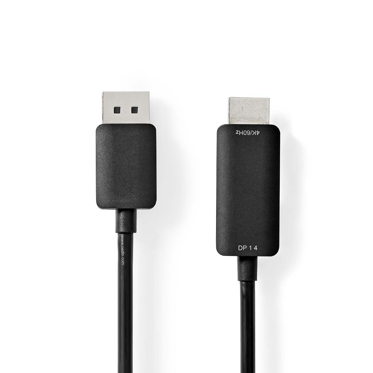 Displayport cable | DisplayPort Male | HDMI™ Connector | 4K@60Hz | Nickel Plated | 2.00 m | Round | PVC | Black | Plastic bag