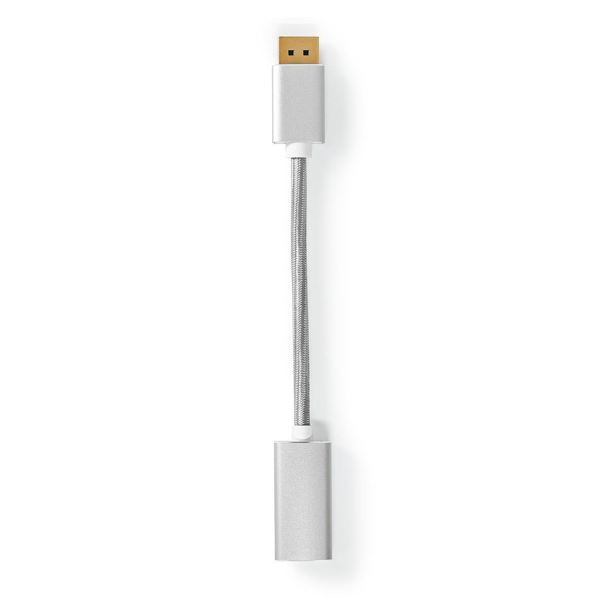 Displayport cable | DisplayPort Male | HDMI™ Output | 4K@60Hz | Gold Plated | 0.20 m | Round | Braided | Silver | Carton with covered window