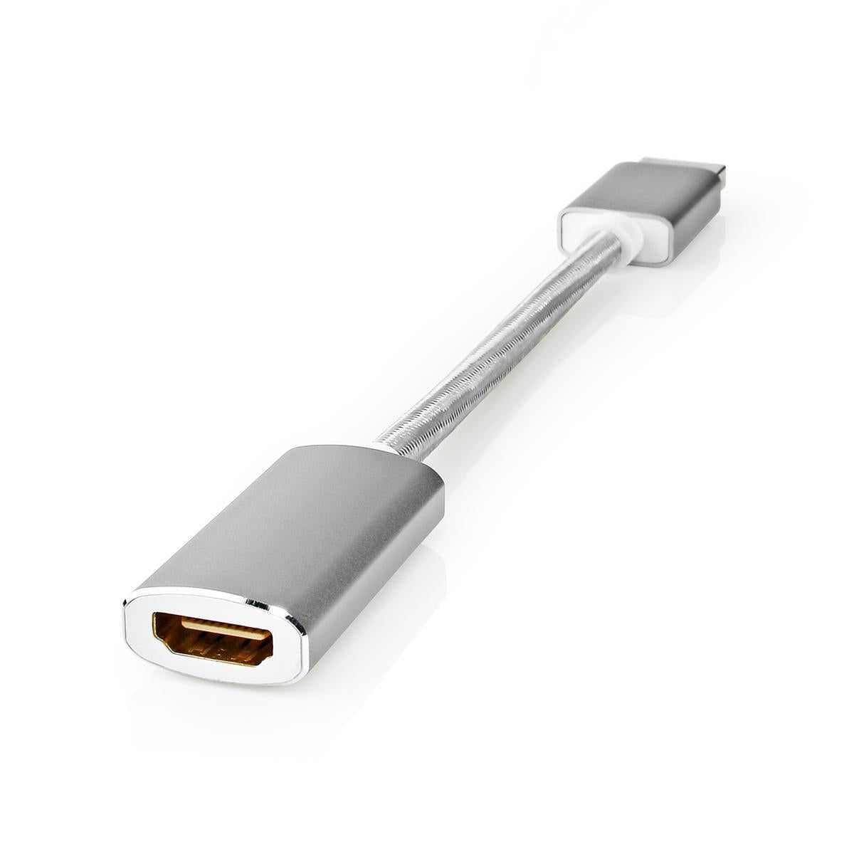 Displayport cable | DisplayPort Male | HDMI™ Output | 4K@60Hz | Gold Plated | 0.20 m | Round | Braided | Silver | Carton with covered window