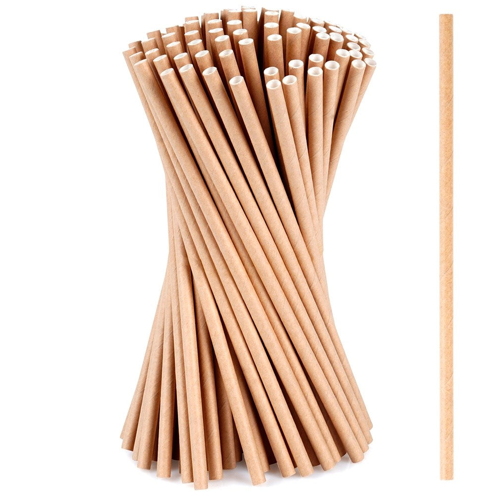 Disposable paper drinking straws 19.5 cm 100 pcs.