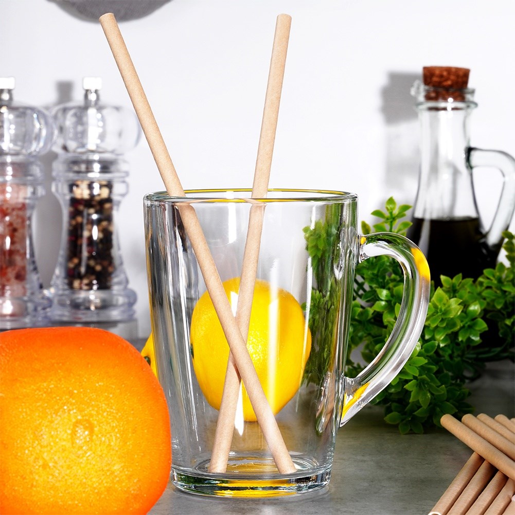 Disposable paper drinking straws 19.5 cm 100 pcs.