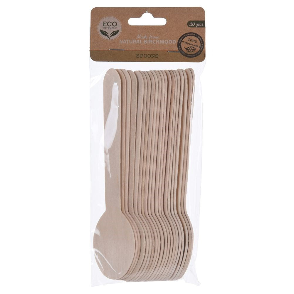Disposable wooden spoons 20 pcs.