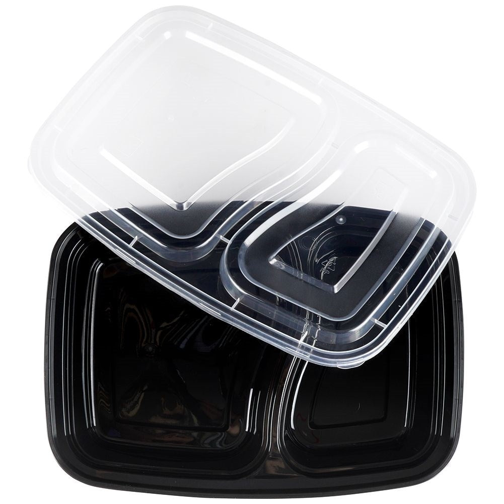 Divided lunch box: two sections, microwave safe