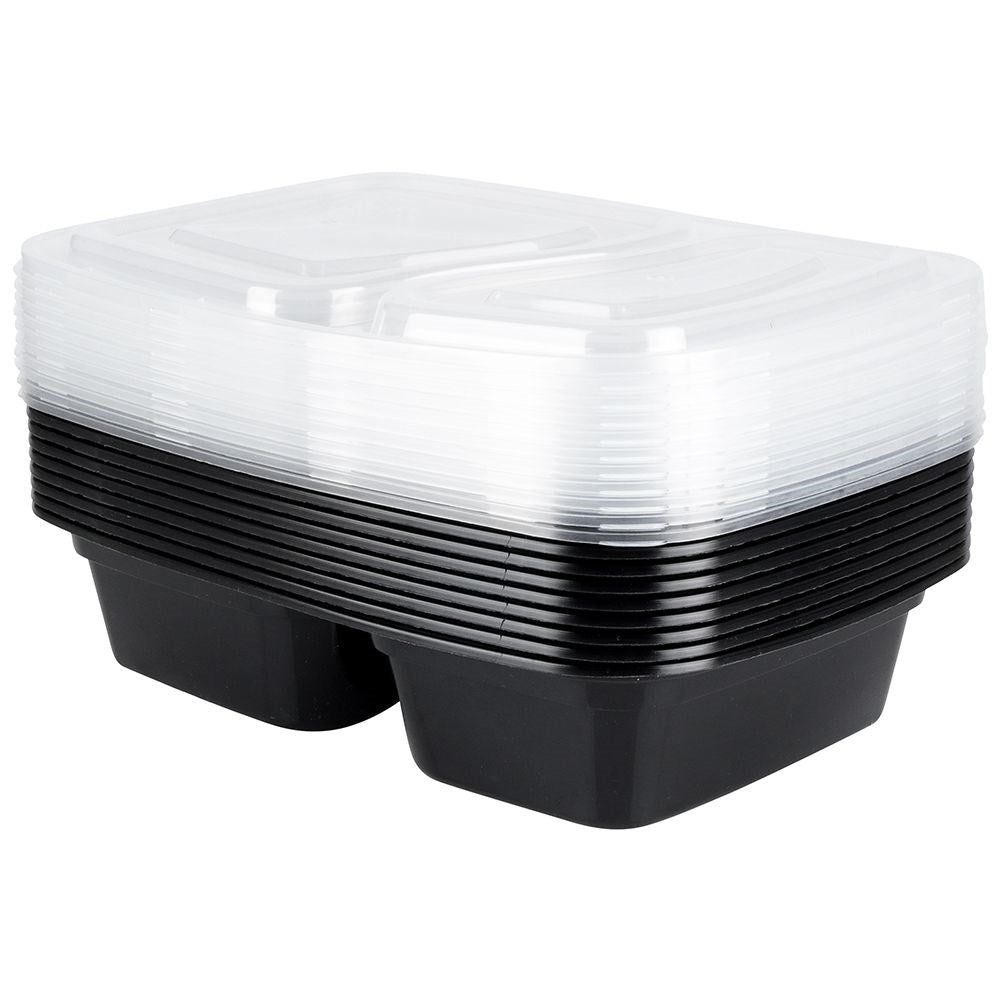 Divided lunch box: two sections, microwave safe