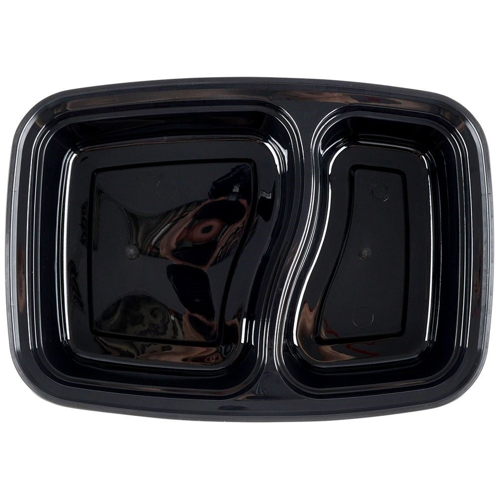 Divided lunch box: two sections, microwave safe