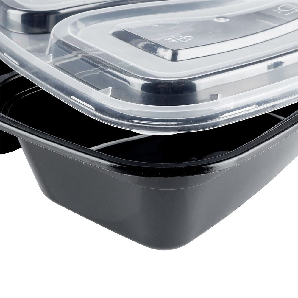 Divided lunch box: two sections, microwave safe