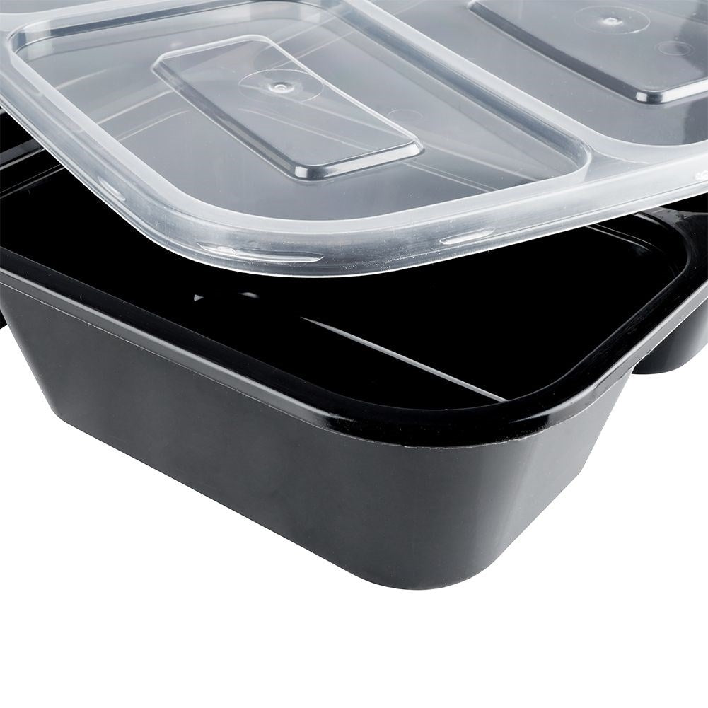 Divided lunchbox with three compartments, dishwasher, freezer, microwave safe