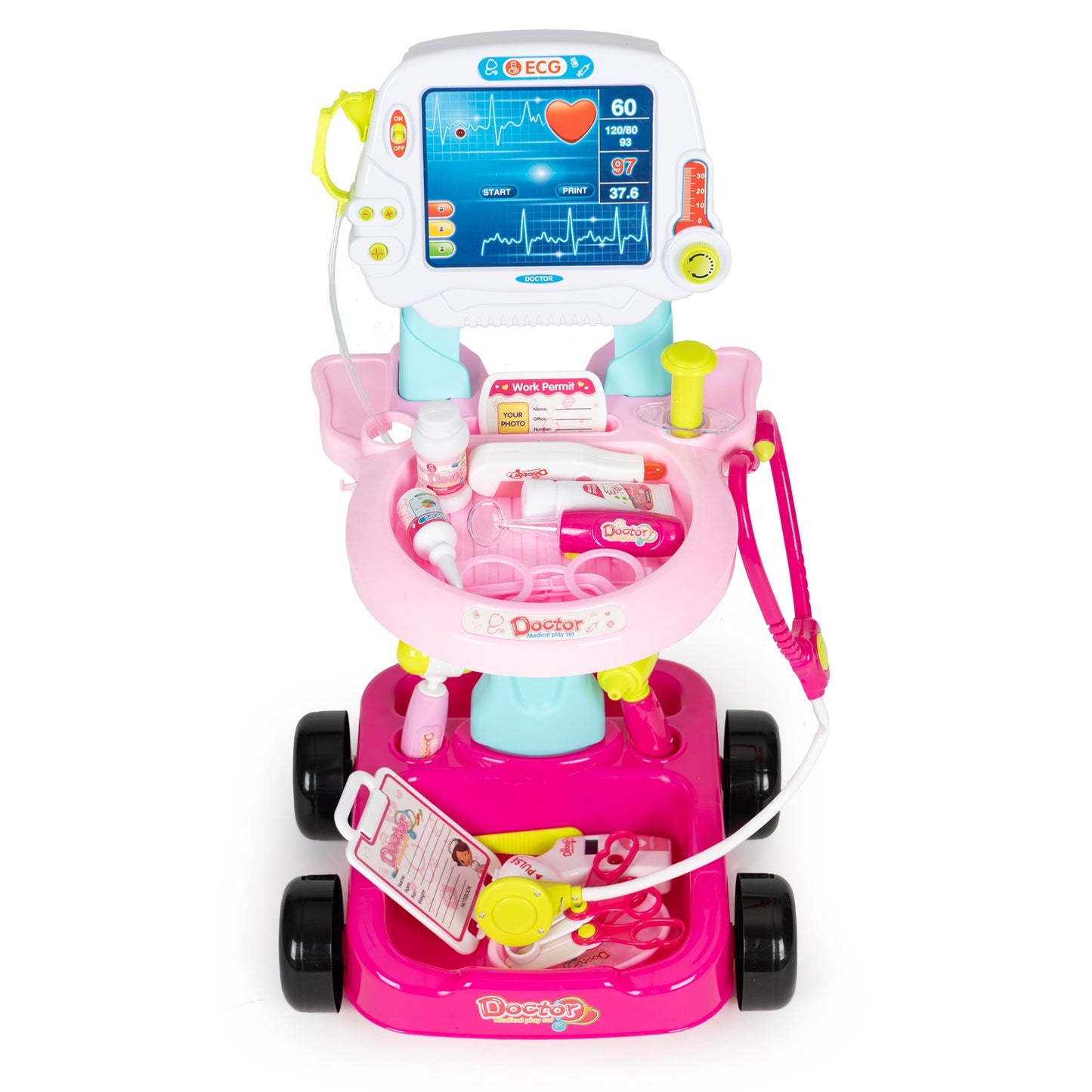 Doctor's trolley set with 17 elements, LED sounds