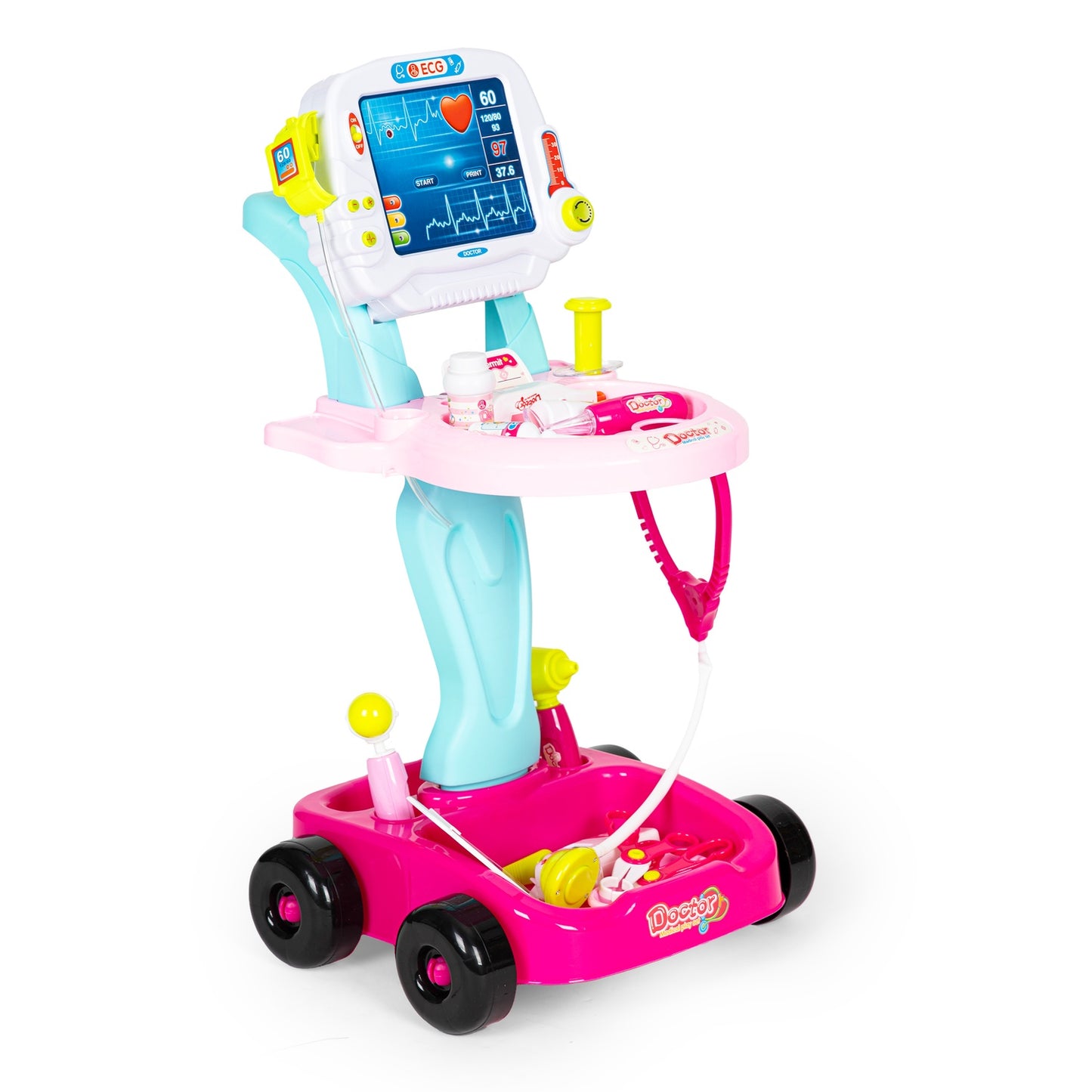 Doctor's trolley set with 17 elements, LED sounds