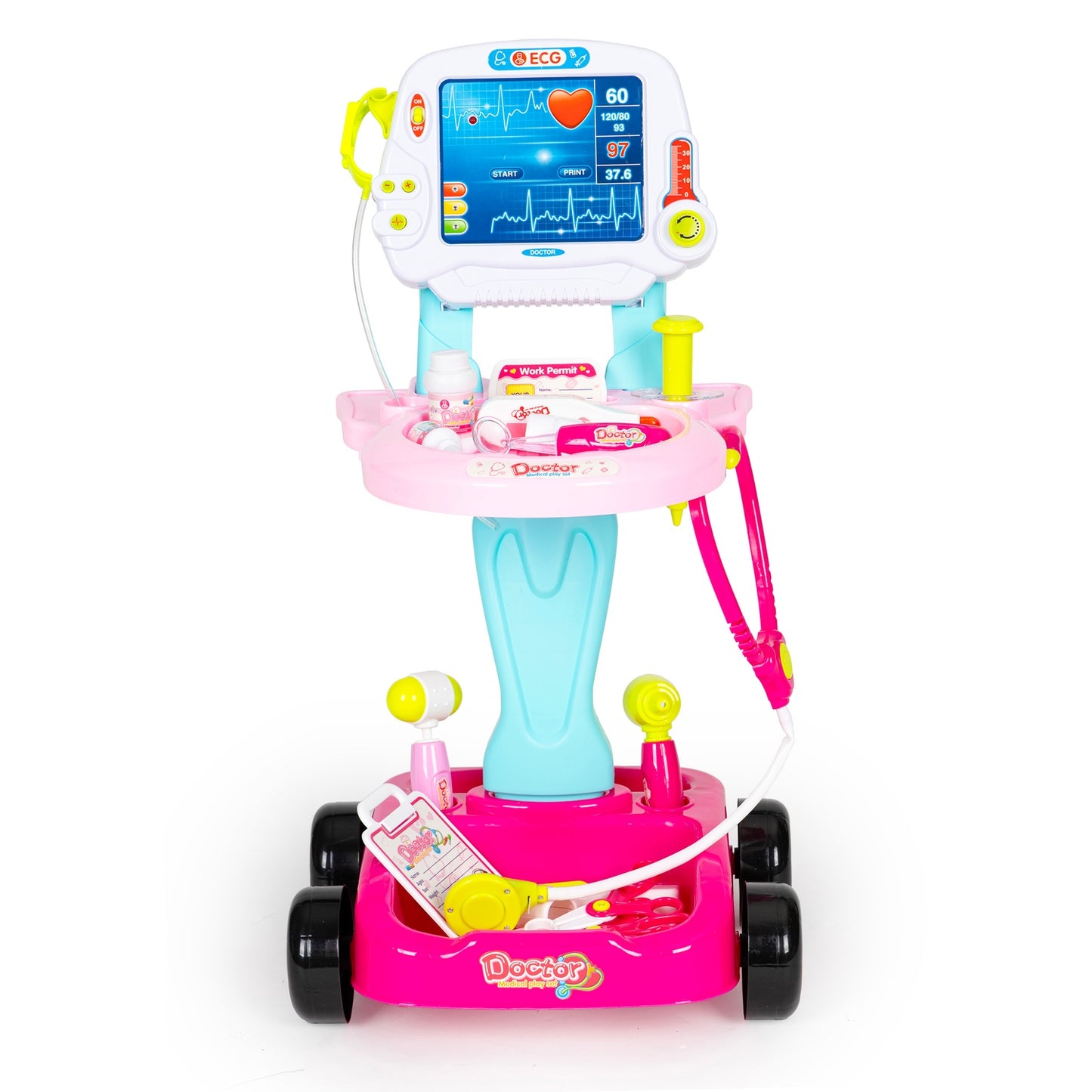 Doctor's trolley set with 17 elements, LED sounds