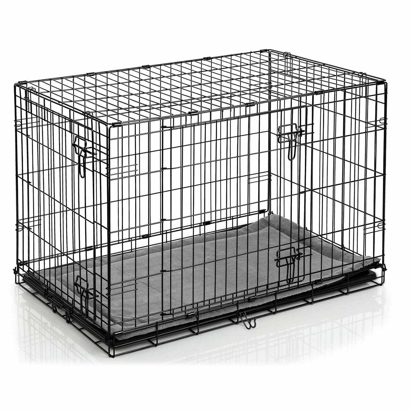 Dog Crate with Bed, Metal, 91x57x62 cm, Medium Size