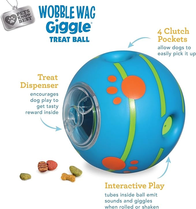 Dog Treat Dispenser Ball – Interactive, Giggle Sound