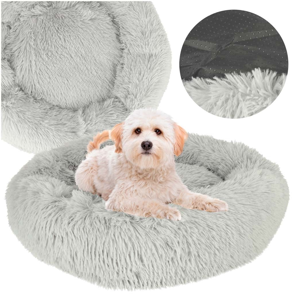 Dog bed cushion plush couch mat playpen 60cm grey