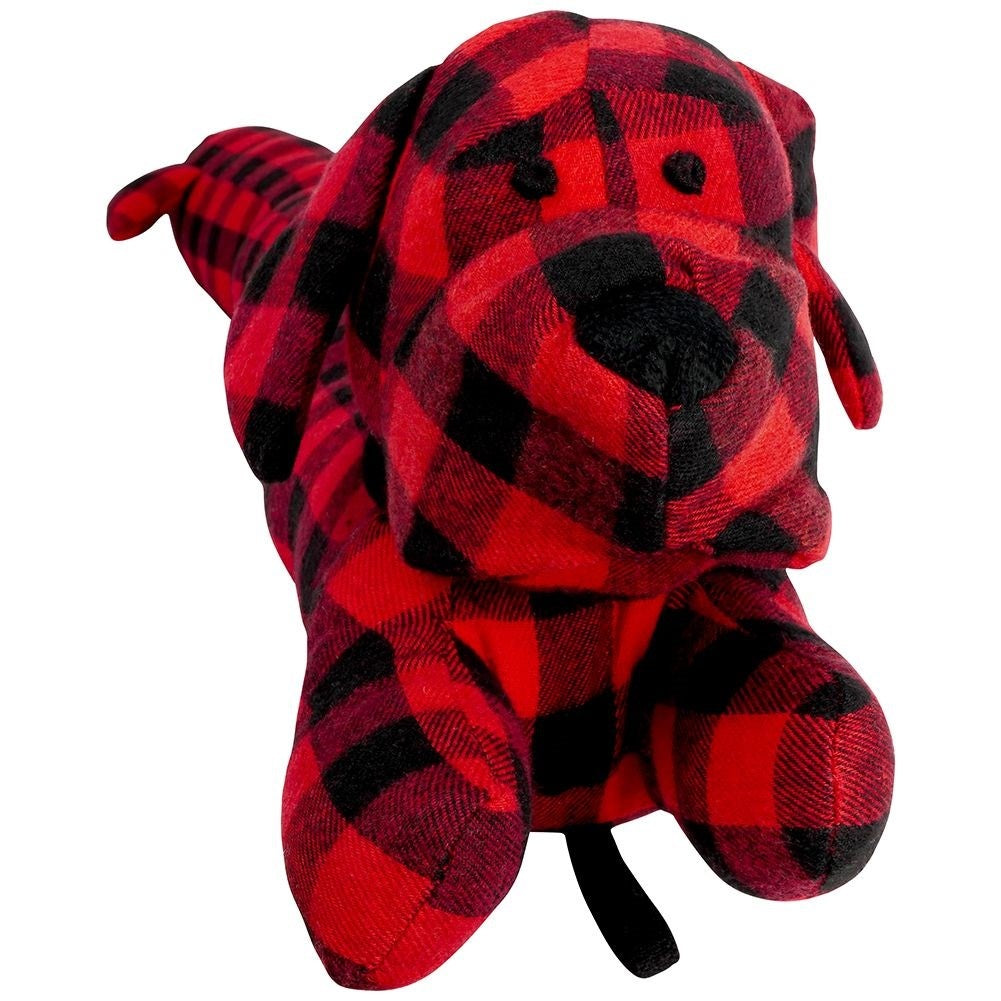 Dog-shaped pull stopper, 85 cm, checkered pattern