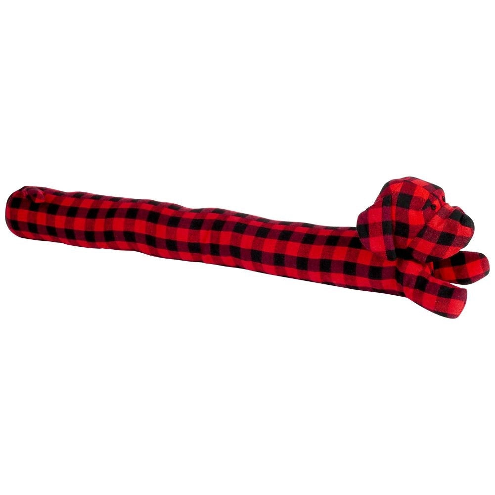 Dog-shaped pull stopper, 85 cm, checkered pattern