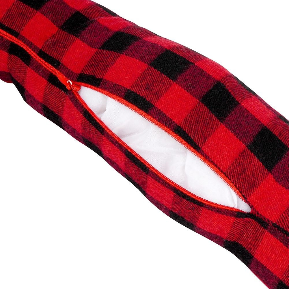 Dog-shaped pull stopper, 85 cm, checkered pattern