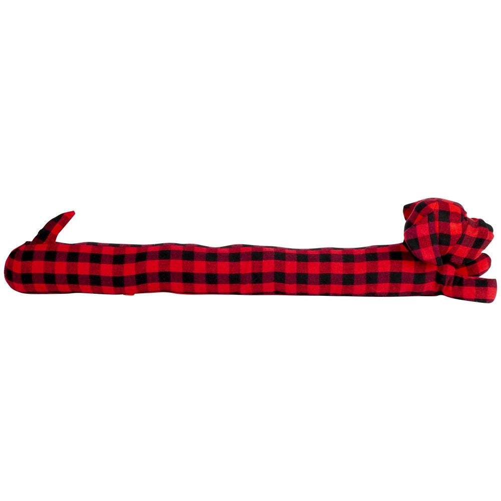 Dog-shaped pull stopper, 85 cm, checkered pattern