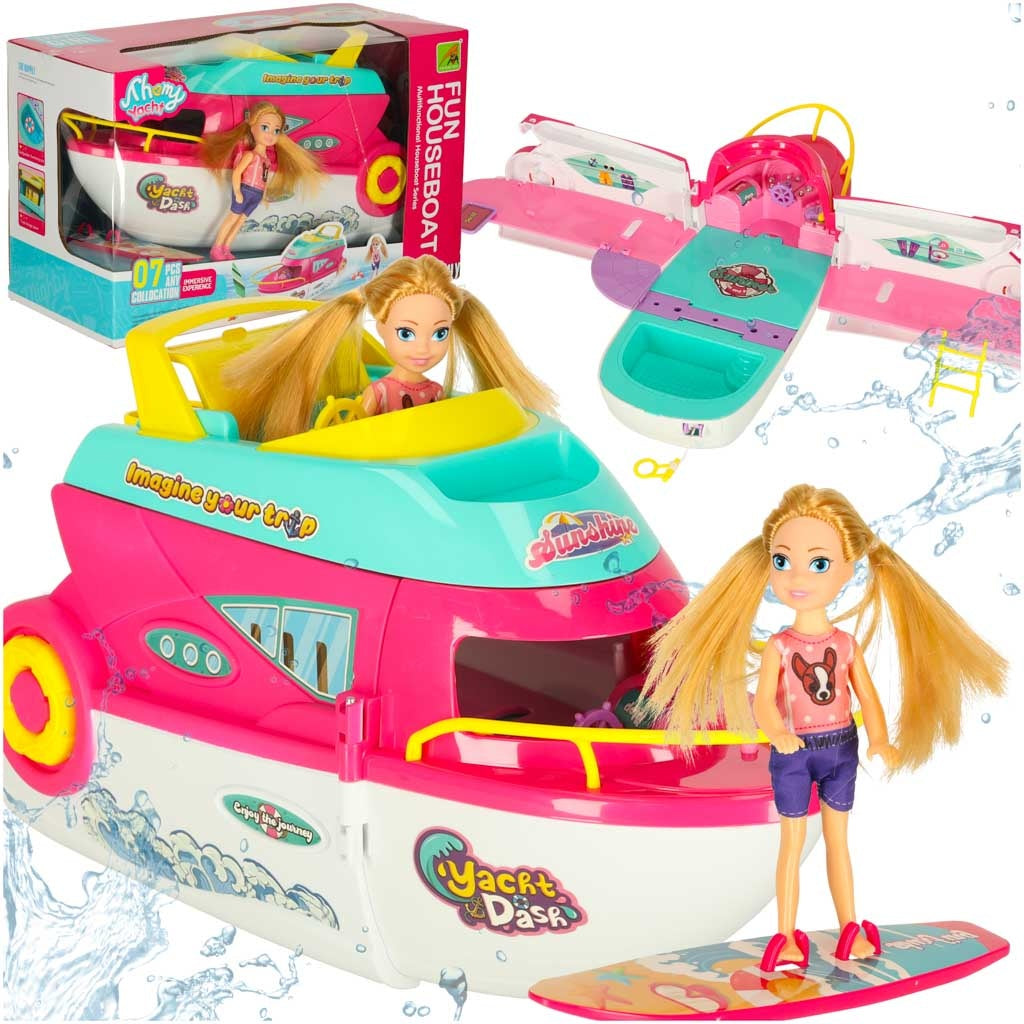 Doll Boat with Folding Surfboard – Party Yacht Toy