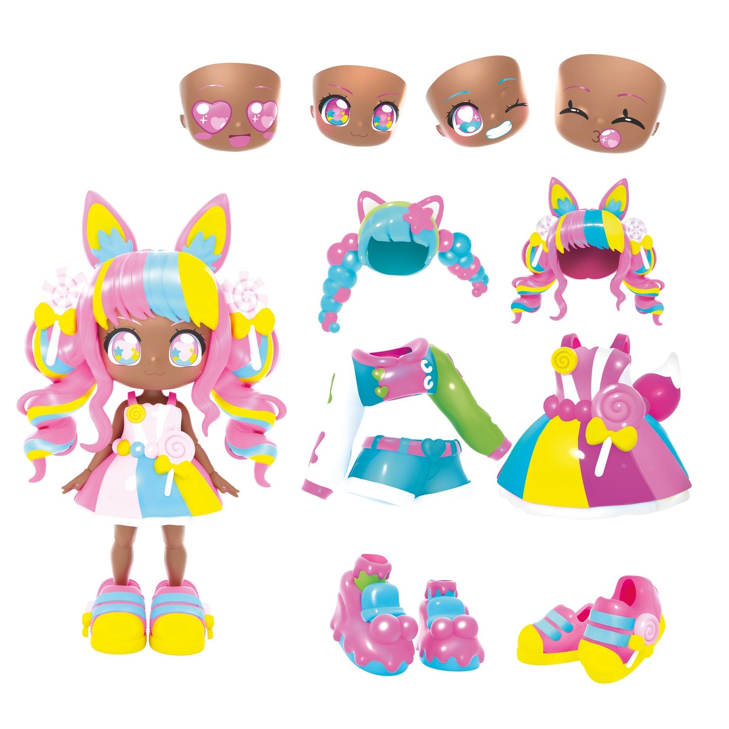 Anime Doll Set, 14cm, 32 Style Combinations