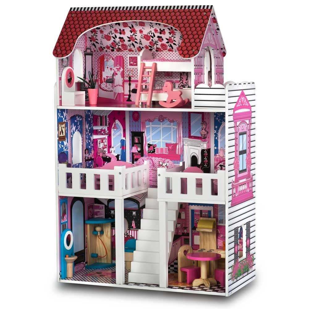 Dollhouse with accessories 60x30x90 cm