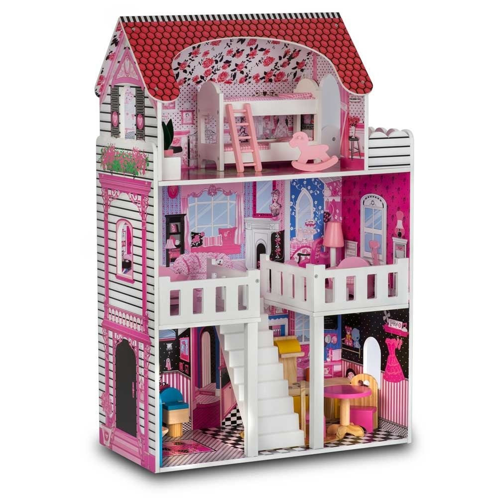 Dollhouse with accessories 60x30x90 cm