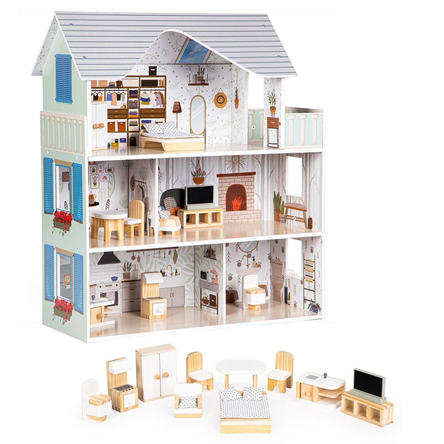 Dollhouse with furniture Residence Emma ECOTOYS
