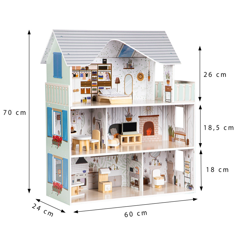 Dollhouse with furniture Residence Emma ECOTOYS