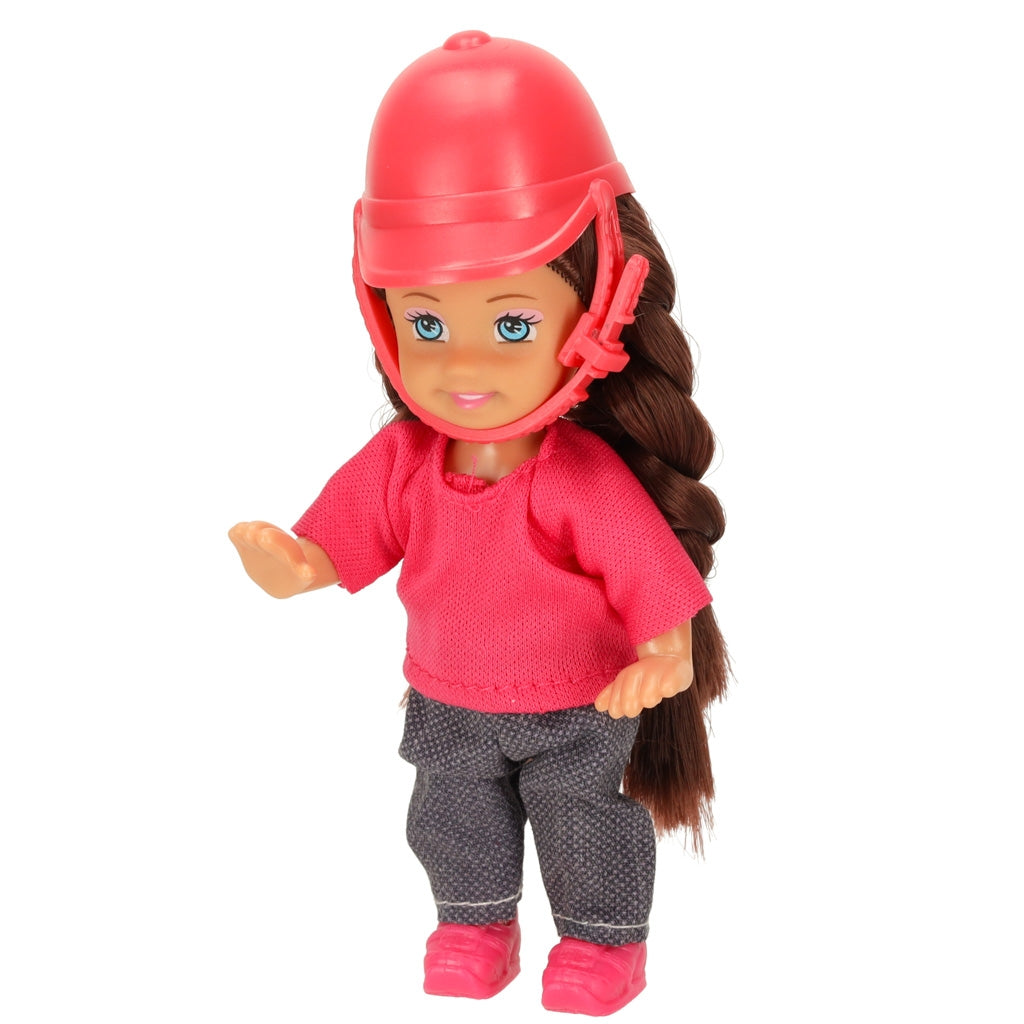 Doll with horse girl set pink 4 el.