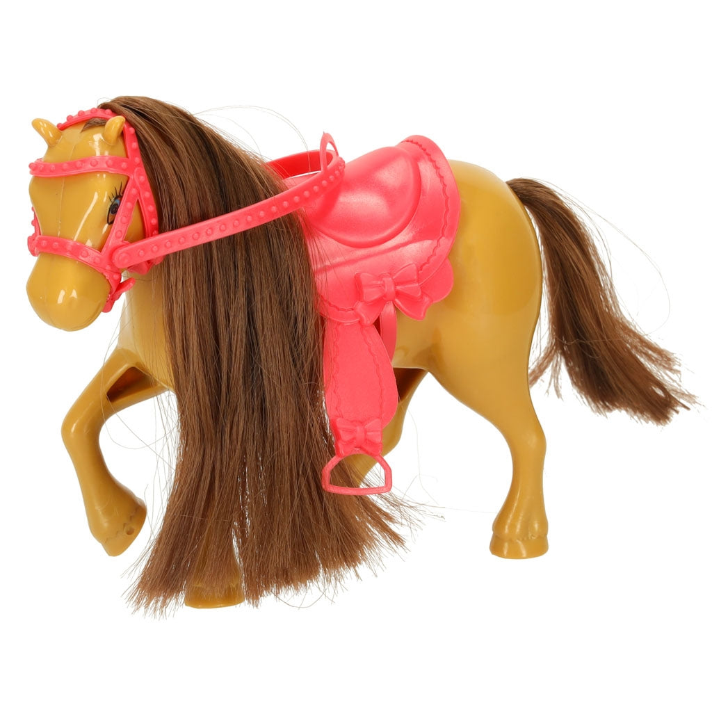 Doll with horse girl set pink 4 el.