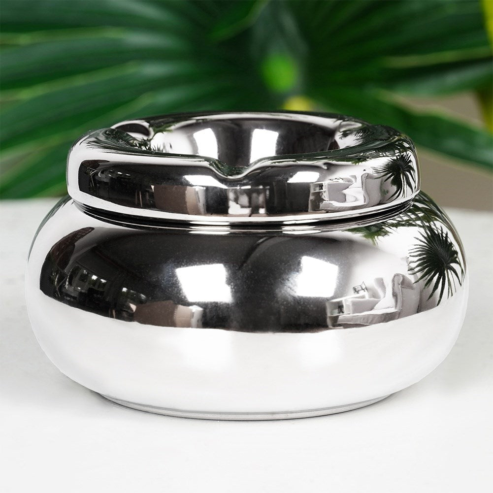 Dolomite silver round ashtray 11 cm