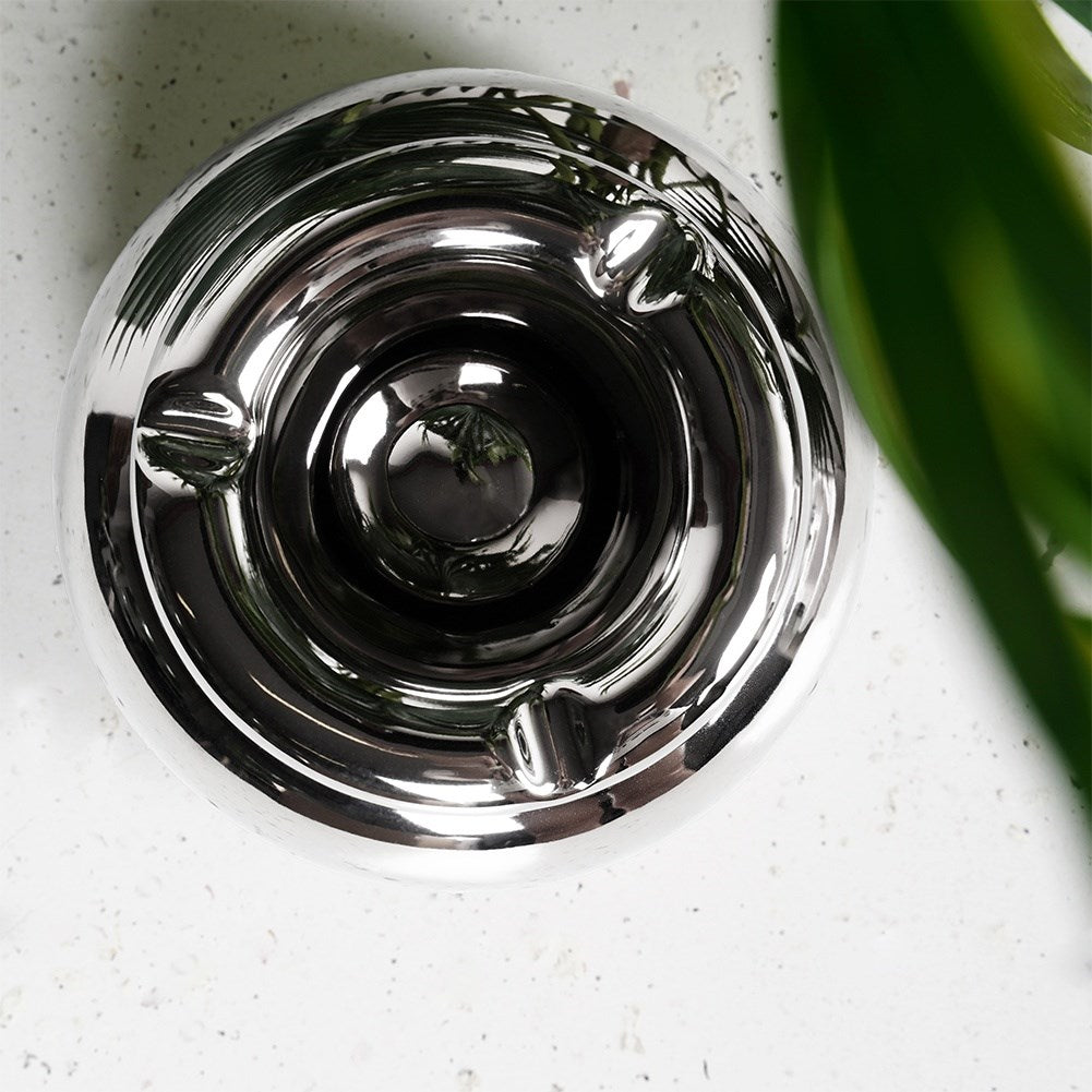 Dolomite silver round ashtray 11 cm