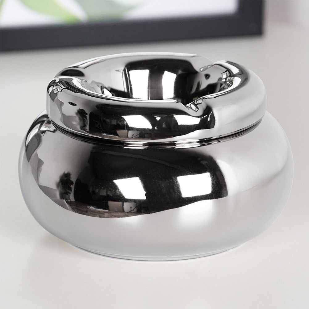 Dolomite silver round ashtray 11 cm