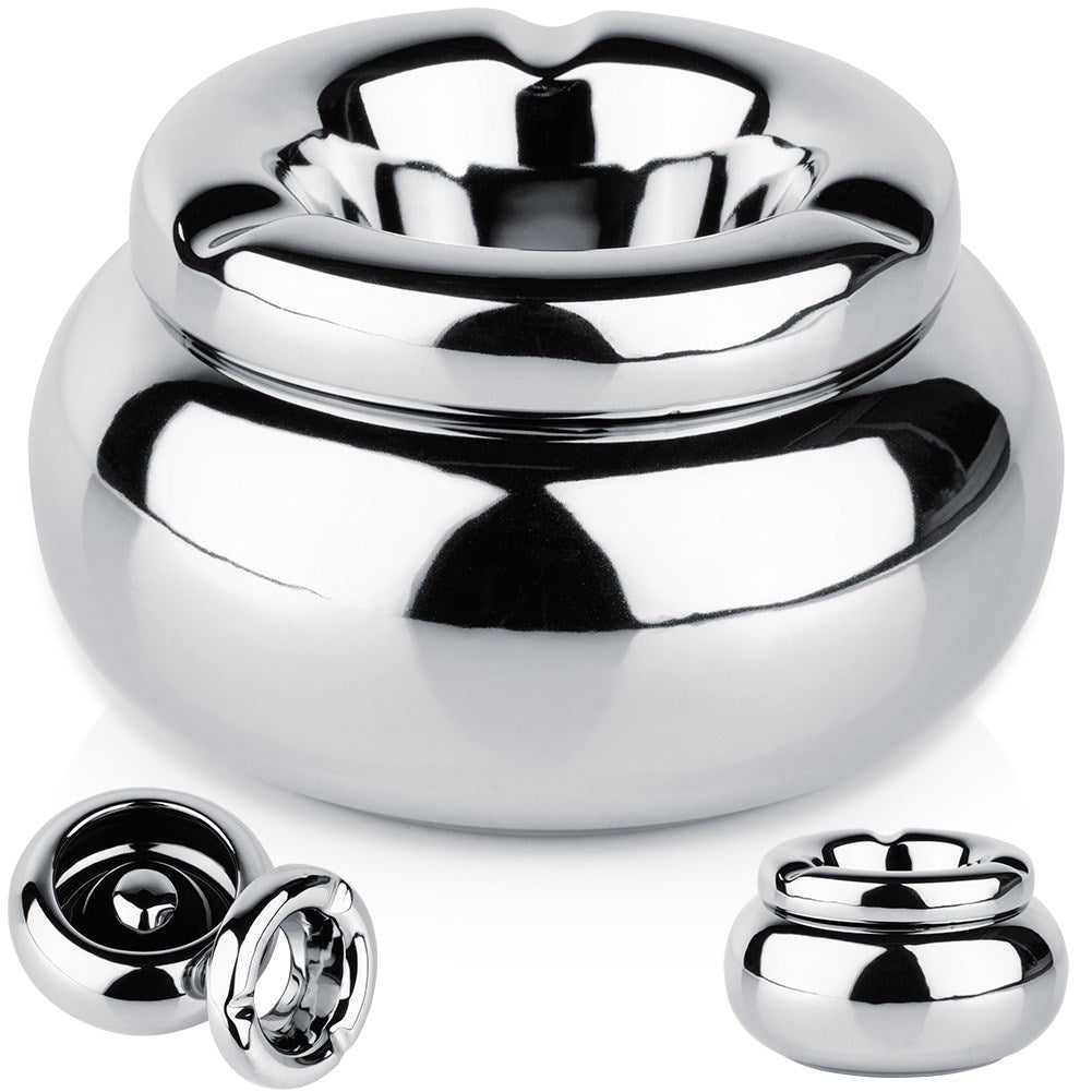 Dolomite silver round ashtray 11 cm
