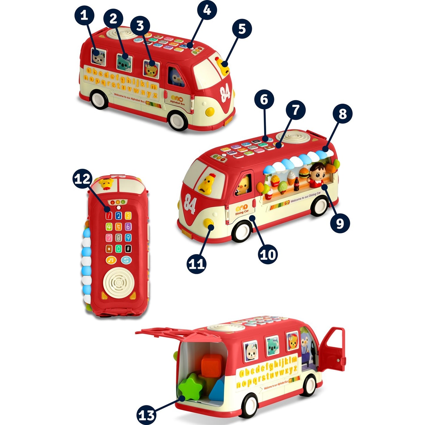 Educational toy RK-741 Ricokids Bus red