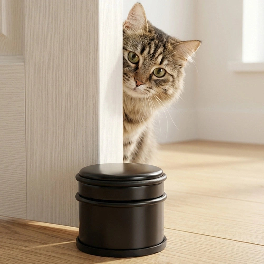 Door Stopper, Black Stainless Steel, 9.5 cm