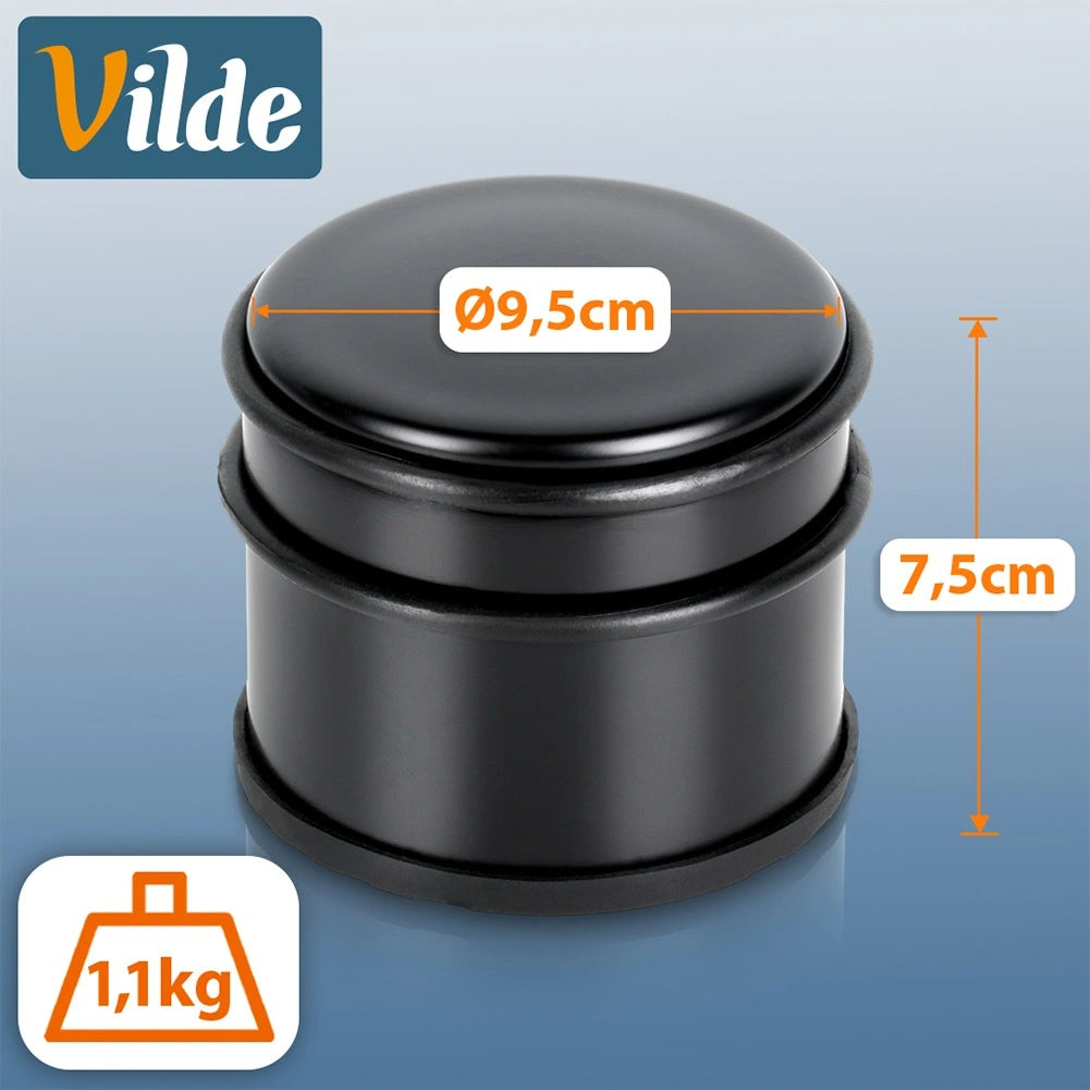 Door Stopper, Black Stainless Steel, 9.5 cm