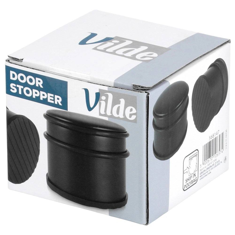 Door Stopper, Black Stainless Steel, 9.5 cm