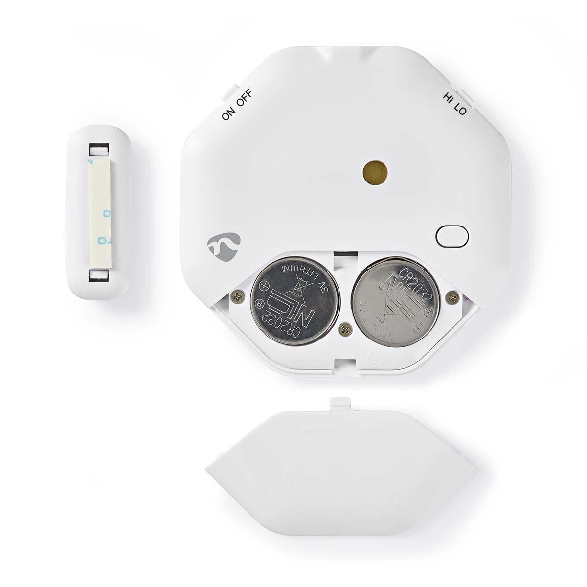 Door Window Alarm | Magnetic Sensor | Battery powered | 2x CR2032 | 85 dB| White