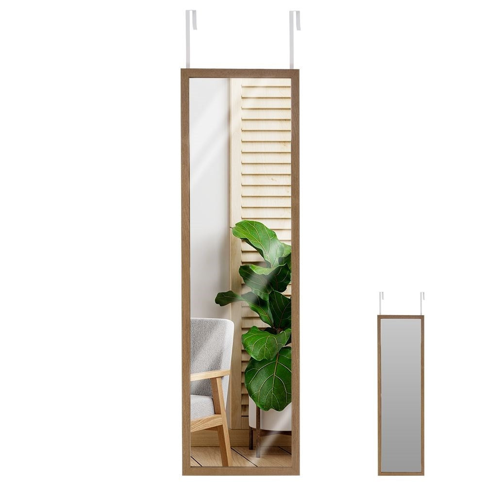 Door mirror in a wooden frame - Perfect for small spaces
