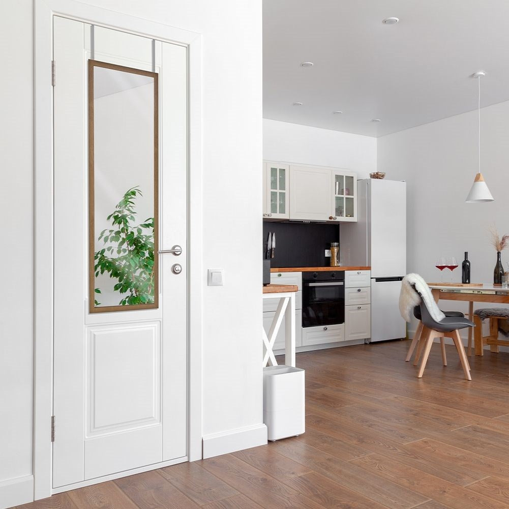 Door mirror in a wooden frame - Perfect for small spaces