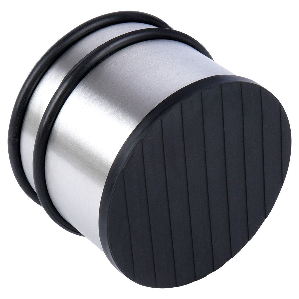 Door stop in stainless steel with rubber protection