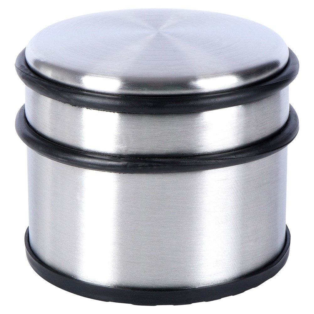 Door stop in stainless steel with rubber protection