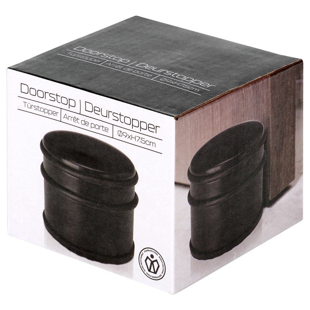 Door stopper steel black 9 cm