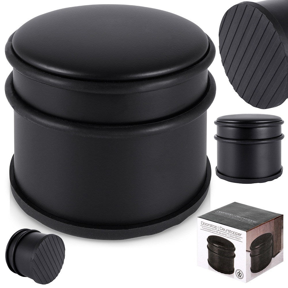 Door stopper steel black 9 cm