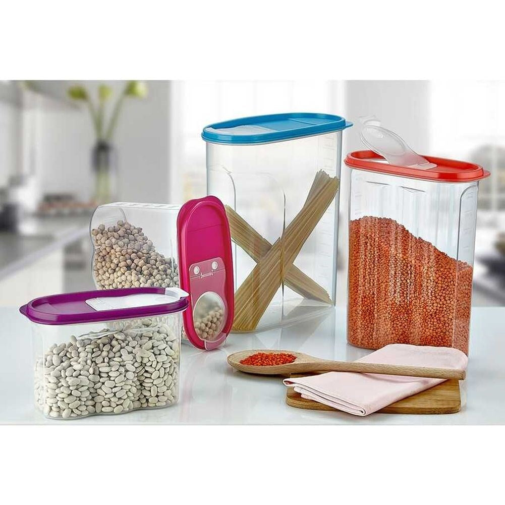 Dosing container for dry goods - easy storage and dosing