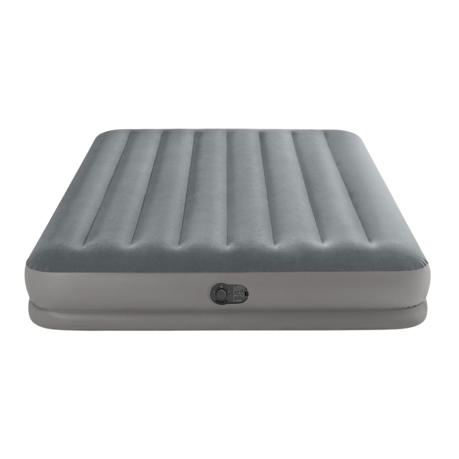 Double Air Mattress with Built-In Pump, 203x152x30 cm