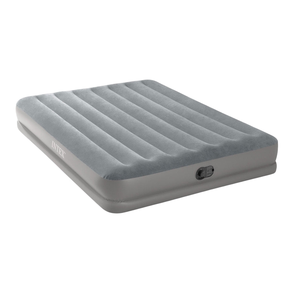 Double Air Mattress with Built-In Pump, 203x152x30 cm