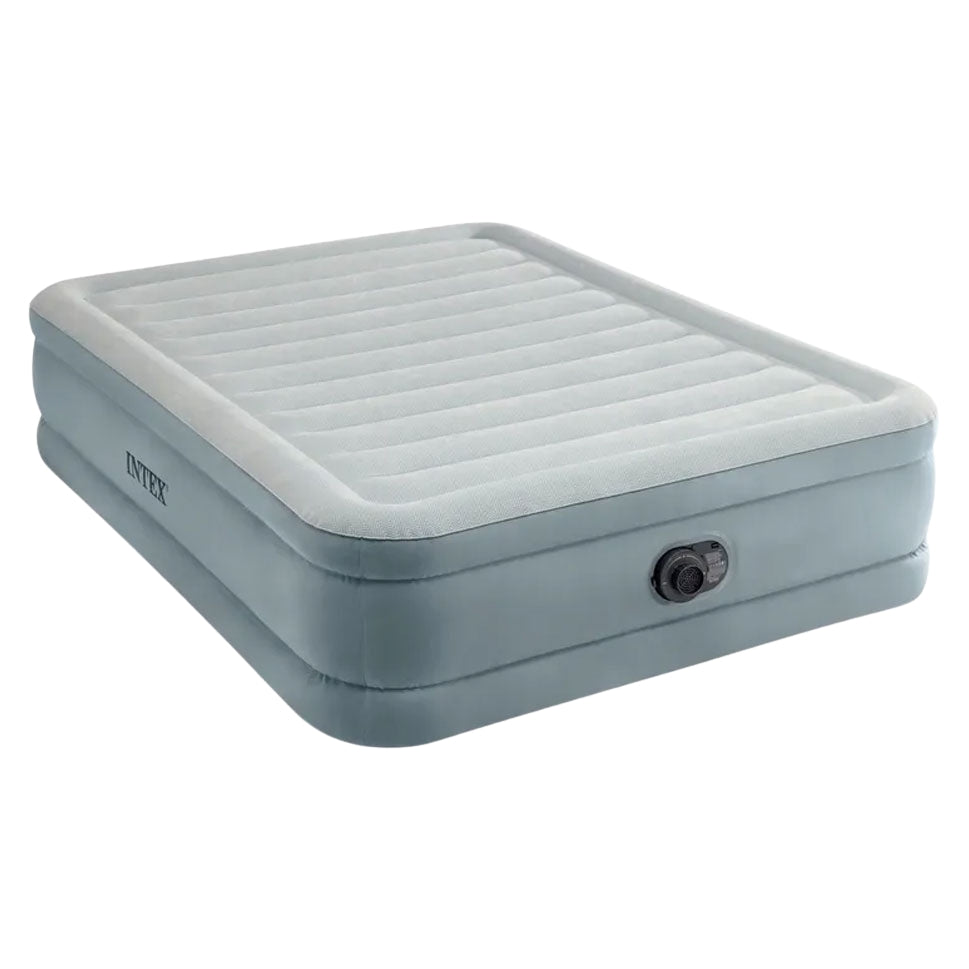 Double Air Mattress with Built-In Pump, 203x152x46 cm