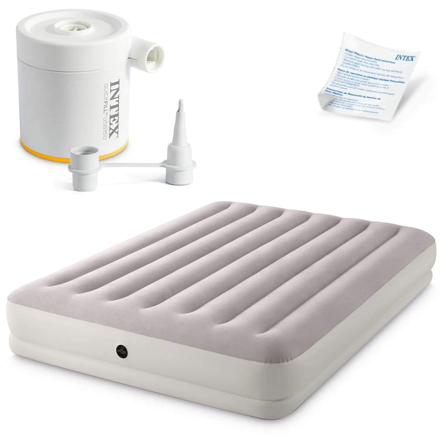 Double Air Mattress with Electric Pump, 203x152x30 cm